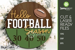 Hello Football Season Sign - SVG Laser Cut Files Product Image 1
