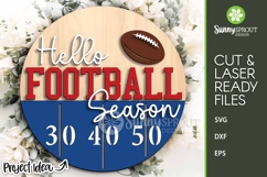 Hello Football Season Sign - SVG Laser Cut Files Product Image 2