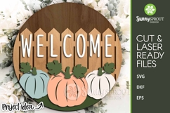 Welcome Fall Pumpkin Fence Sign - SVG Laser Cut Files Product Image 1