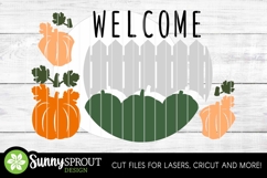 Welcome Fall Pumpkin Fence Sign - SVG Laser Cut Files Product Image 3