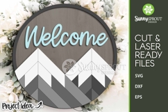 Welcome Geometric Rustic Mountain Sign - SVG Laser Cut File Product Image 2