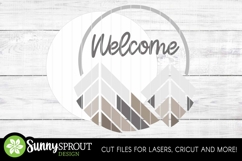 Welcome Geometric Rustic Mountain Sign - SVG Laser Cut File Product Image 3