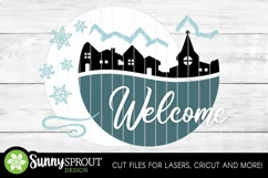 Welcome Snowy Village Snowflake Sign - SVG Laser Cut File Product Image 3