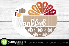 Thankful Thanksgiving Turkey Sign - SVG Laser Cut Files Product Image 3