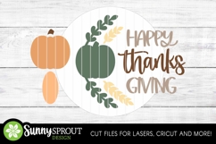 Happy Thankgiving Pumpkin Sign - SVG Laser Cut Files Product Image 3