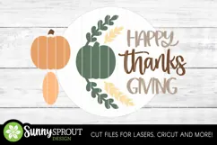 Happy Thankgiving Pumpkin Sign - SVG Laser Cut Files Product Image 3
