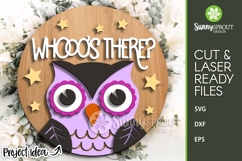 Who&#039;s There Owl Sign - SVG Laser Cut Files Product Image 1