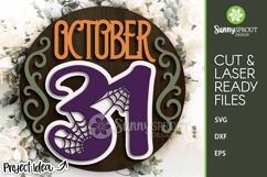 October 31 Spiderweb Halloween Sign - SVG Laser Cut Files Product Image 2