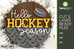 Hello Hockey Season Sign - SVG Laser Cut File Product Image 2