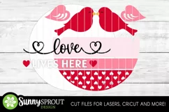 Love Lives Here Bird Valentine Sign - SVG Laser Cut File Product Image 3