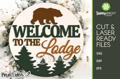 Welcome to the Lodge Bear Sign - SVG Laser Cut Files Product Image 2