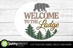 Welcome to the Lodge Bear Sign - SVG Laser Cut Files Product Image 3