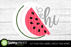 Hi Half Watermelon Sign - SVG Laser Cut Files Product Image 3