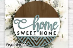 Home Sweet Home Geometric Sign - SVG Laser Cut Files Product Image 2