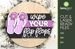 Wipe Your Filp Flops Summer Sign - SVG Laser Cut Files Product Image 2