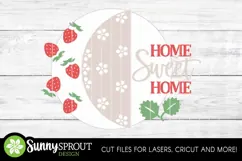Home Sweet Home Strawberry Sign - SVG Laser Cut Files Product Image 3