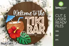 Welcome to The Tiki Bar Tropical Sign - SVG Laser Cut Files Product Image 2
