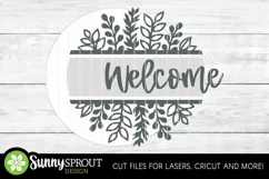 Welcome Wildflower Floral Sign - SVG Laser Cut Files Product Image 3