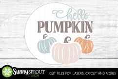 Hello Pumpkin Door Sign - Fall SVG Laser Cut File Product Image 3