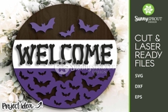 Welcome Bones and Bats Halloween Sign - SVG Laser Cut Files Product Image 2