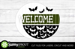 Welcome Bones and Bats Halloween Sign - SVG Laser Cut Files Product Image 3