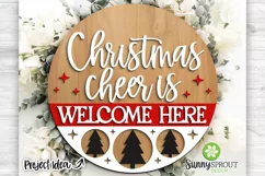 Christmas Cheer Welcome Here Sign - SVG Laser Cut Files Product Image 2
