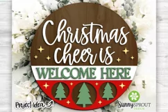 Christmas Cheer Welcome Here Sign - SVG Laser Cut Files Product Image 1