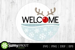 Welcome Reindeer Antler Snowflake Sign - Laser SVG Cut File Product Image 3