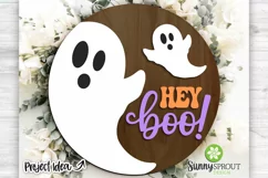 Hey Boo Ghosts Sign - Halloween SVG Laser Cut Files Product Image 2