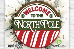 Welcome To North Pole Sign - Christmas SVG Laser Cut File Product Image 1