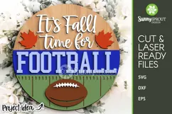 It's Fall Time For Football Sign - SVG Laser Cut Files Product Image 2