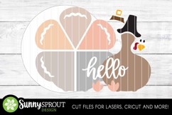 Hello Thanksgiving Turkey Sign - Fall SVG Laser Cut Files Product Image 3