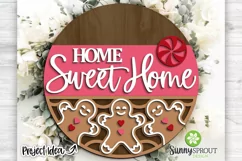 Home Sweet Home Gingerbread Sign - Christmas SVG Cut Files Product Image 2