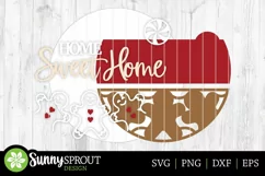 Home Sweet Home Gingerbread Sign - Christmas SVG Cut Files Product Image 3