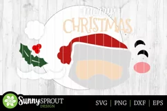 Merry Christmas Santa Face Sign - SVG Laser Cut Files Product Image 3