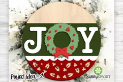 Joy Wreath and Holly Berry Sign - SVG Laser Cut Files Product Image 2
