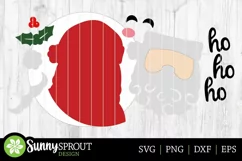 Ho Ho Ho Santa Face Sign - SVG Laser Cut Files Product Image 3