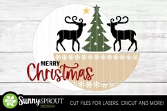 Merry Christmas Reindeer & Tree Sign - SVG Laser Cut File Product Image 3