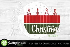 Merry Christmas Hand-drawn Trees Sign - SVG Laser Cut File Product Image 3