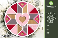 Valentine Heart Barn Quilt Sign - SVG Laser Cut File Product Image 2