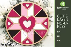 Valentine Heart Barn Quilt Sign - SVG Laser Cut File Product Image 1