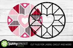 Valentine Heart Barn Quilt Sign - SVG Laser Cut File Product Image 3