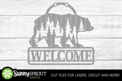 Welcome Bear and Trees Door Sign - SVG Laser Cut File Product Image 3