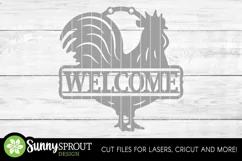 Welcome Rooster Door Sign - SVG Laser Cut File Product Image 3