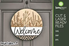 Welcome Wildflower and Geometric Sign - SVG Laser Cut Files Product Image 2