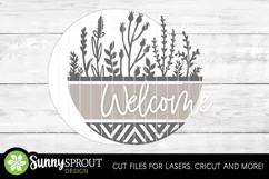 Welcome Wildflower and Geometric Sign - SVG Laser Cut Files Product Image 3