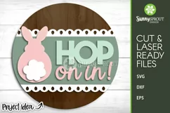 Hop On In Easter Bunny Tail Sign - SVG Laser Cut File Product Image 2