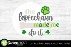 Dog Leprechaun St. Patrick Day Sign - SVG Laser Cut Files Product Image 3