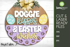 Doggie Kisses & Easter Wishes Sign - SVG Laser Cut File Product Image 2