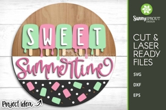 Sweet Summertime Melting Popsicle Sign - SVG Laser Cut Files Product Image 2